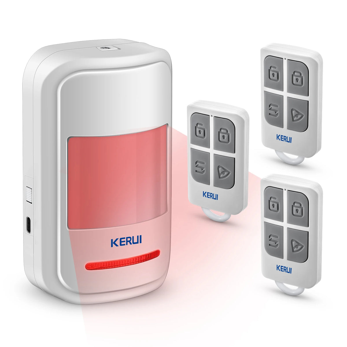 KERUI 433MHz Wireless PIR Motion Sensor Alarm/Doorbell with Remote Control 1 PIR 3 Remotes / CHINA