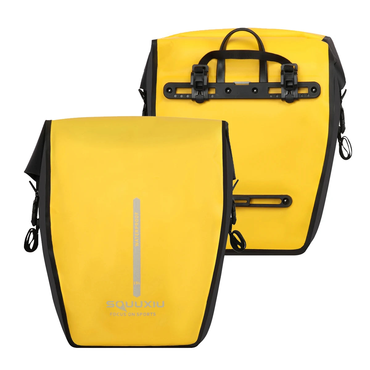 Bike Pannier Bag &ndash; Rainproof Versatile Rear Rack Storage Yellow 1 pair