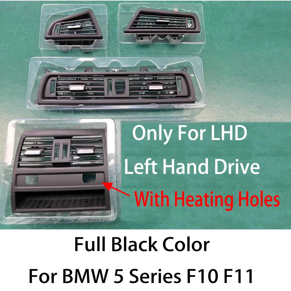 4 Pcs Kit Set Only For LHD Front Central Left Right Rear AC Conditioner Air Vent Grille For BMW 5 Series F10 F11 2010-2017 by InterCyprus Trading Ltd