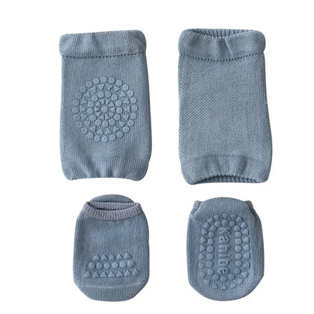Baby Knee Pads Socks Set &ndash; Anti Slip Crawling Safety Blue / S(0-1Year)