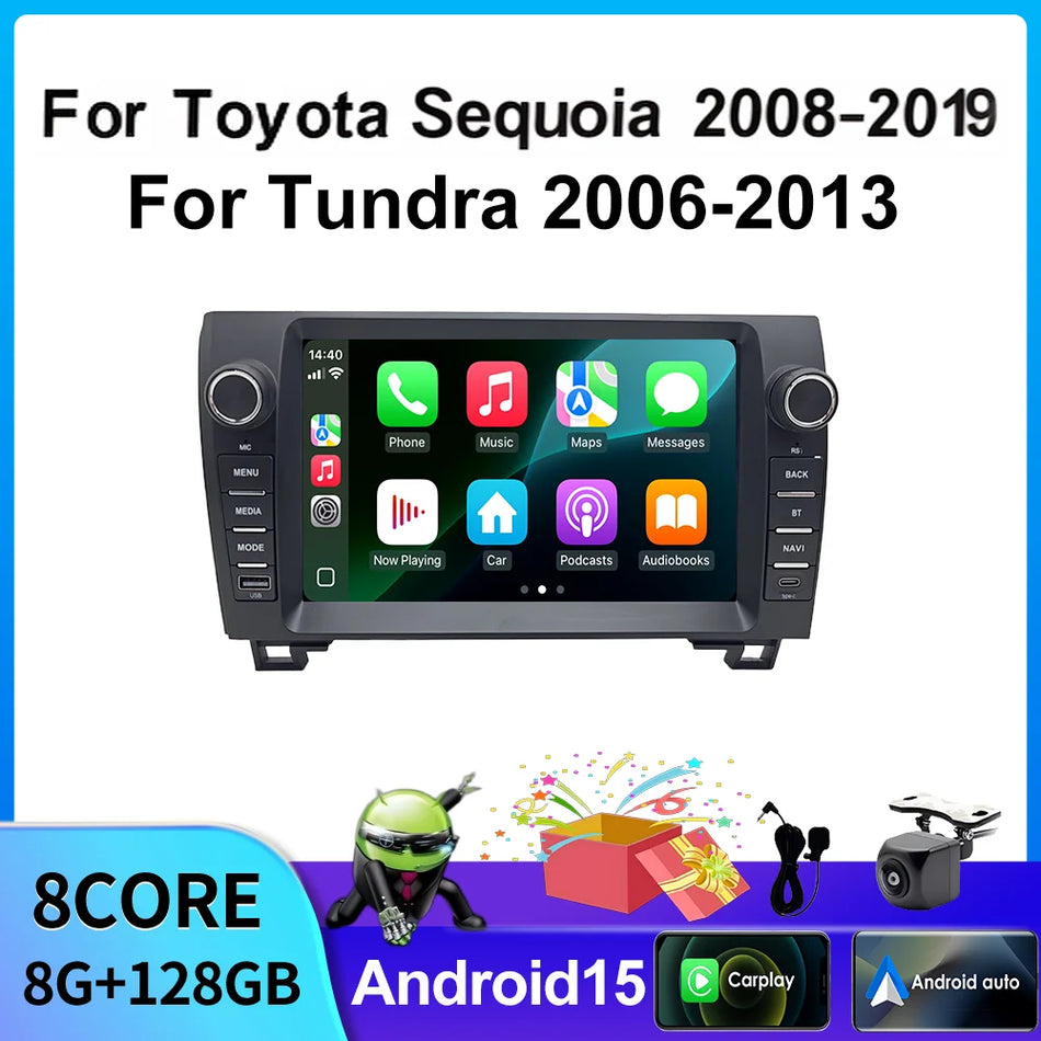 9-calowy zestaw radiowy Android Auto z bezprzewodowym Carplay do Toyota Tundra Sequoia