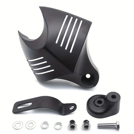 Motorcycle Big Twin Horn Cover &ndash; Sleek Black Chrome Design for Harley Models