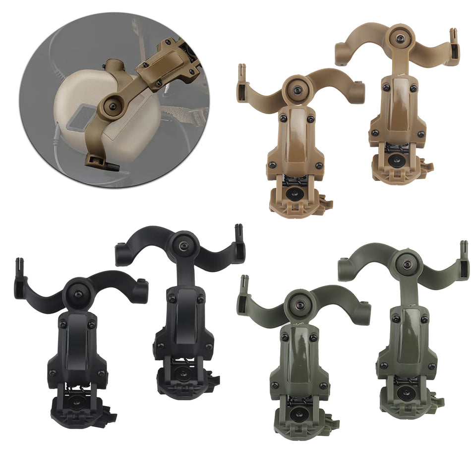 Multi-Angle Helmet Rail Adapter For Airsoft Headsets On Arc And Team Wendy