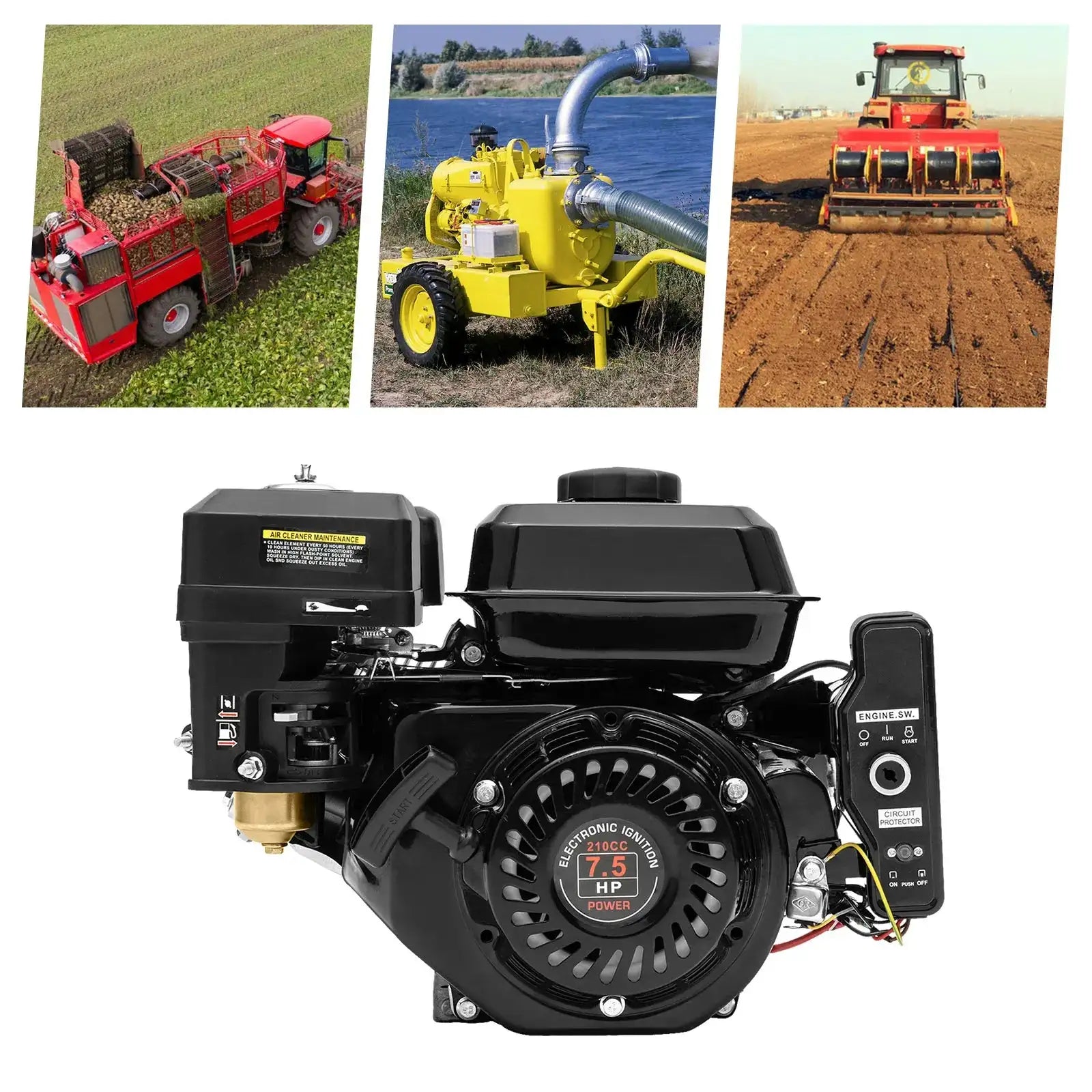 4-Stroke 7.5HP 210cc Gas Engine Generator &ndash; Air Cooling