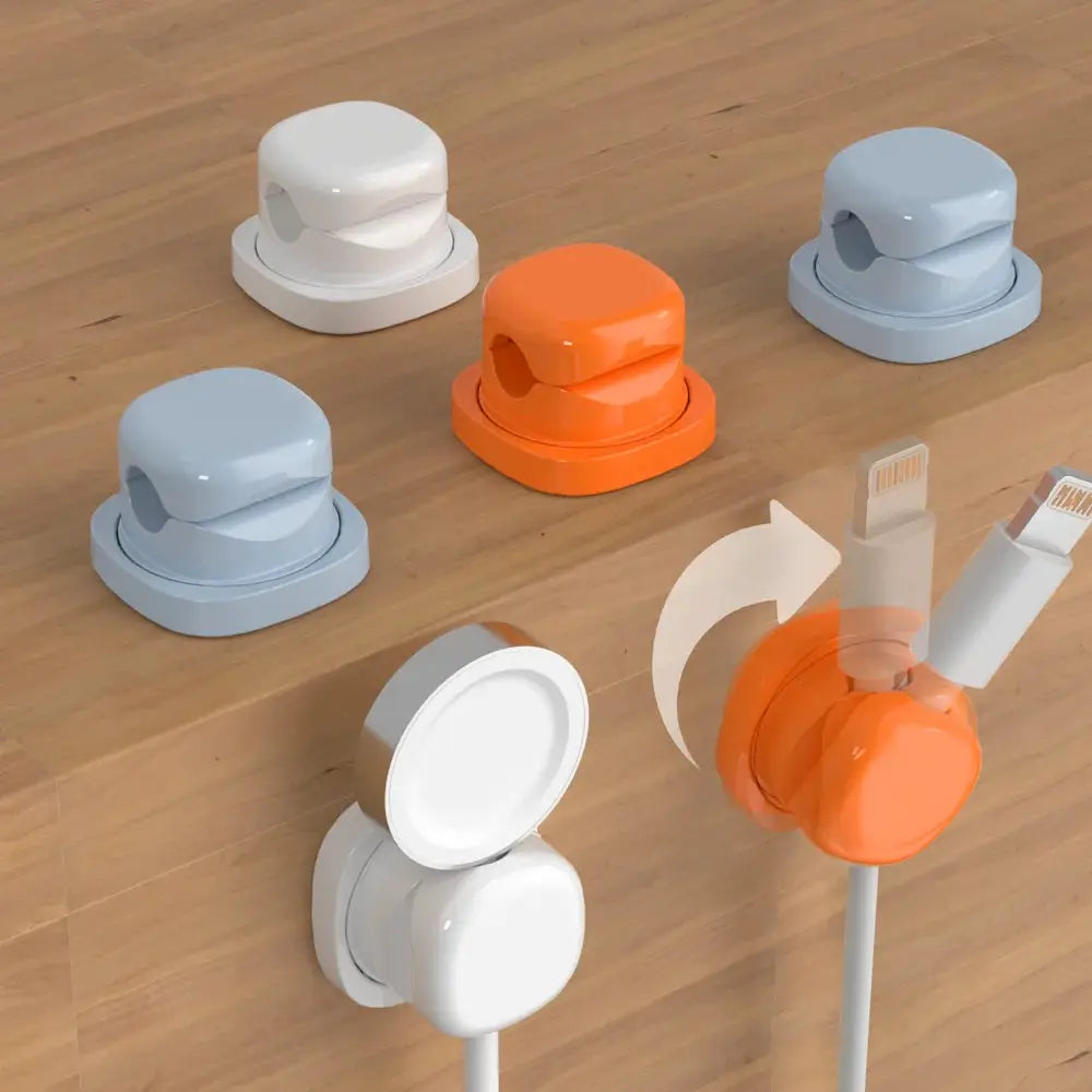 6-Piece Household Cable Clamp Kit with Rotatable Base and Anti-Slip Design, Suitable for Home and Car Work Desk with Mobile by InterCyprus Trading Ltd