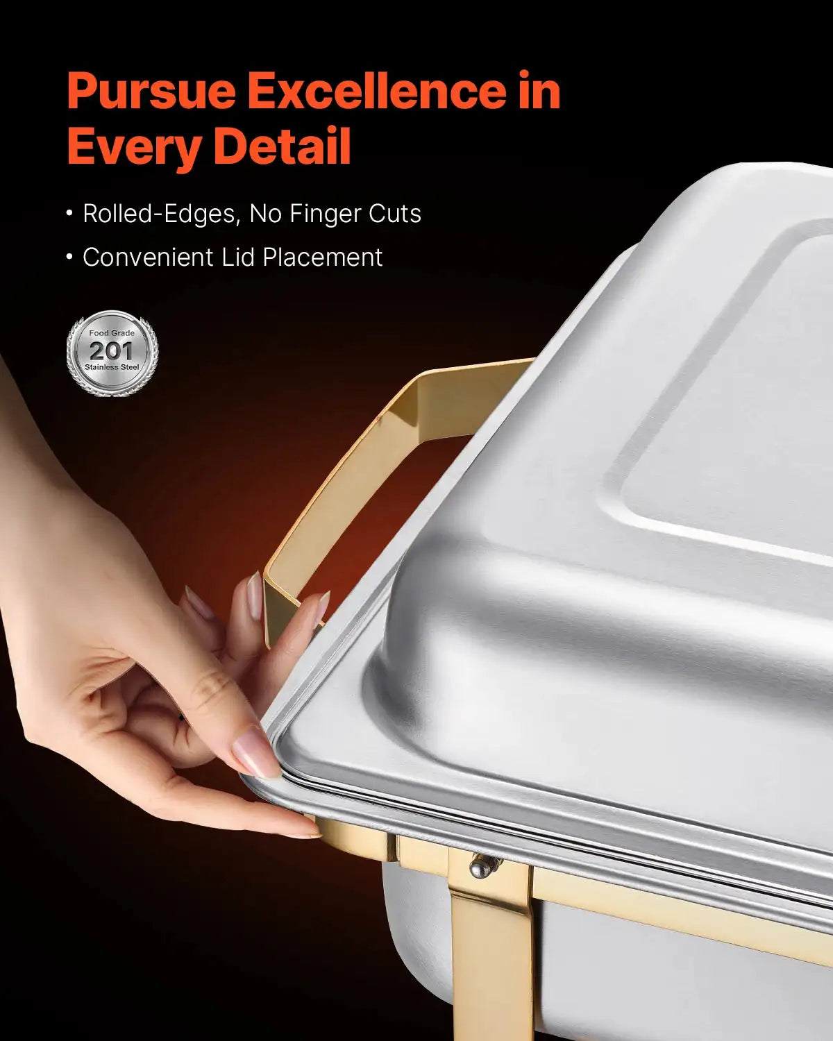 8 Qt Chafing Dish Set 2 Full Size 4 Half Pans