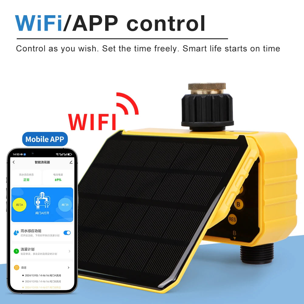 New 1/2 Outlets Solar Irrigation Timer &ndash; Smart App Control