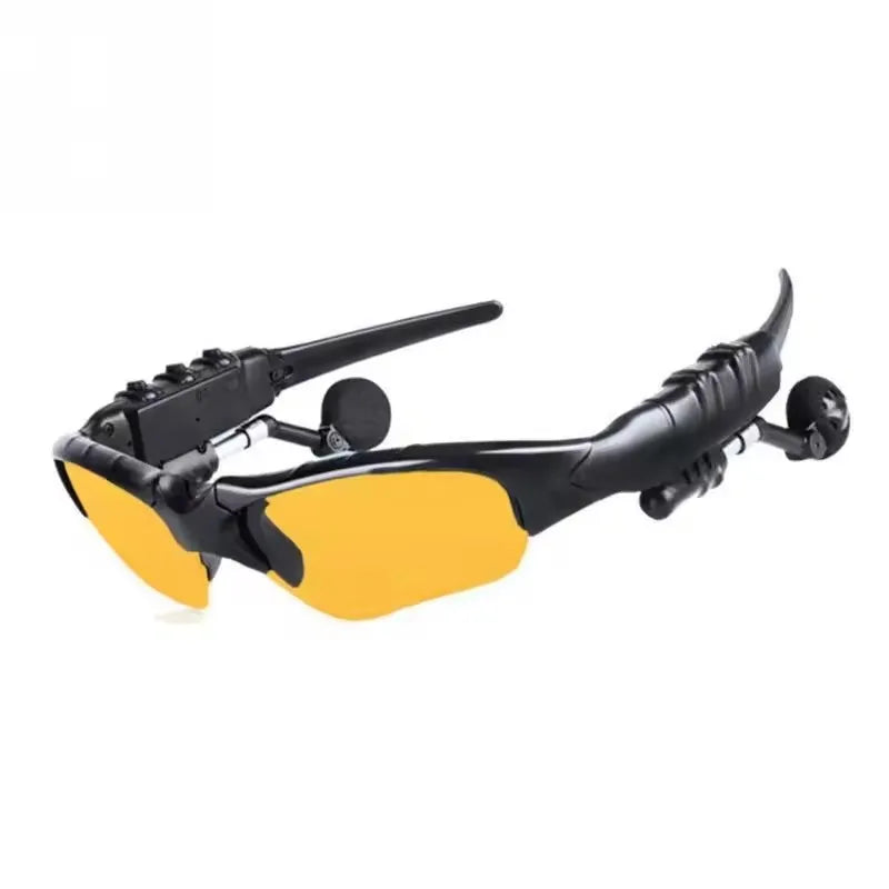 Bluetooth-Compatible Sunglasses with Wireless Earphones and Mic for Active Lifestyles Yellow