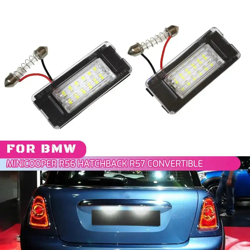 Mini Cooper LED License Plate Lights 2 Pcs White 12V