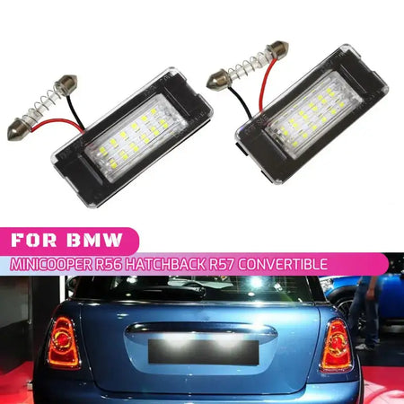 Mini Cooper LED License Plate Lights 2 Pcs White 12V