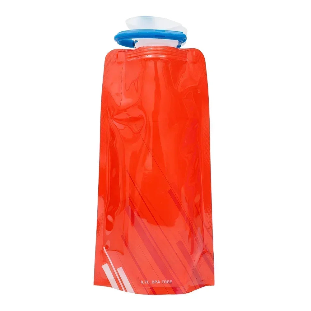 700ml Portable Ultra Light Folding Soft Water Bag for Outdoor Sports &amp; Camping Red / 700ml