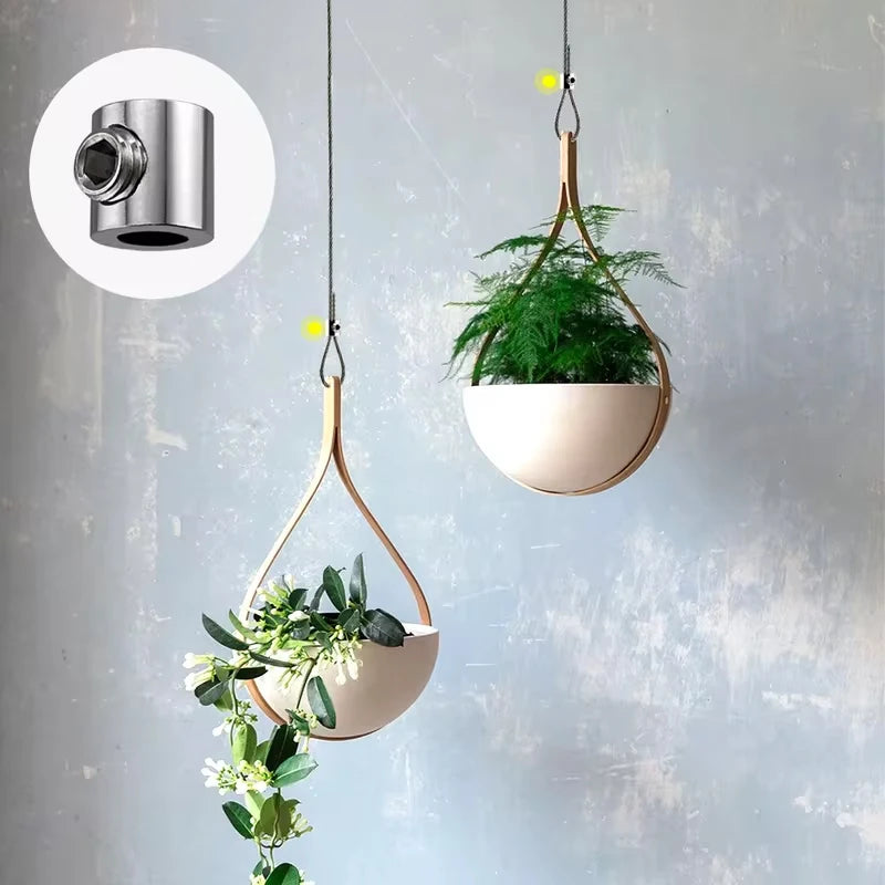 10pcs Stainless Steel Adjustable Wire Rope Clips with Copper Metal Fasteners