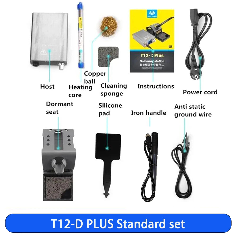 OSS T12-D Plus Soldering Station &ndash; Auto Sleep Mode Standard set / Plug type UK