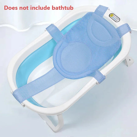 Newborn Adjustable Bathtub Pillow &ndash; Cross-Shaped Anti-Slip Design Blue