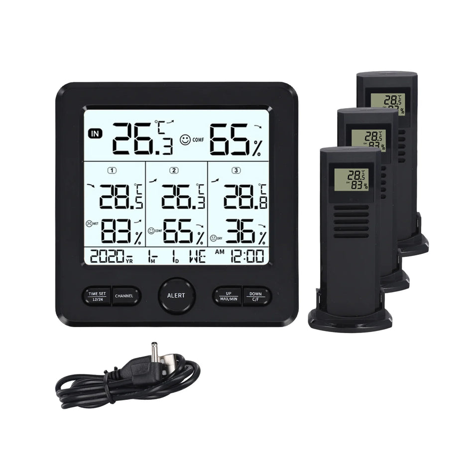 Thermomètre numérique intérieur extérieur station météo humidité