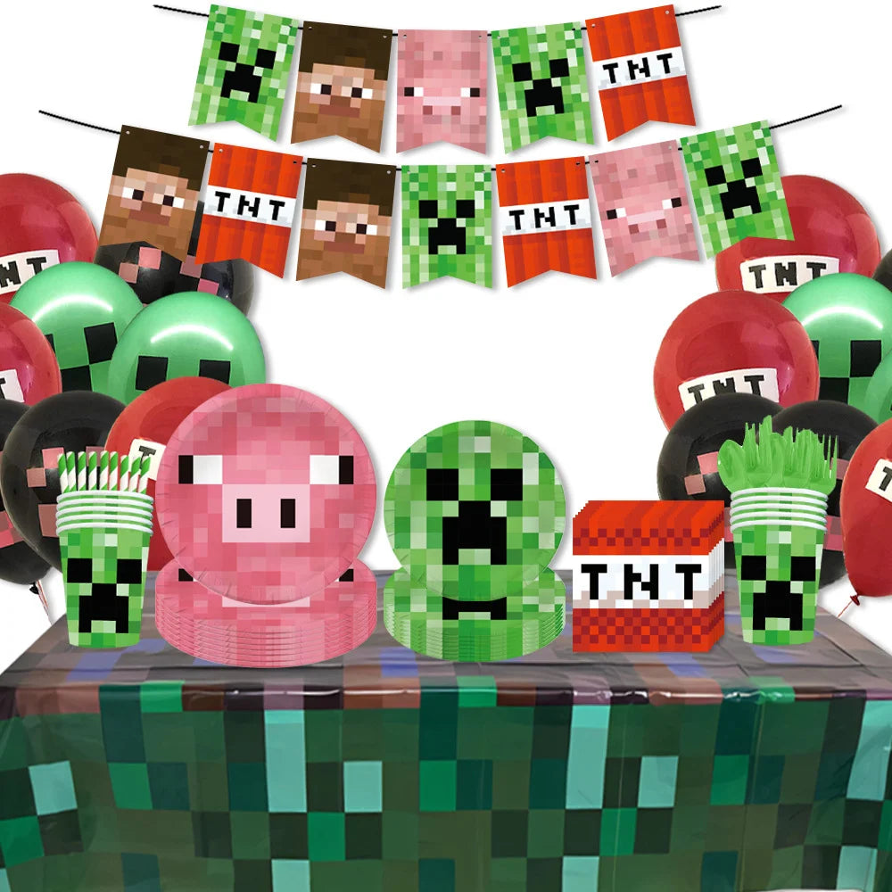 Birthday Party Cartoon Game Tableware Set for Kids