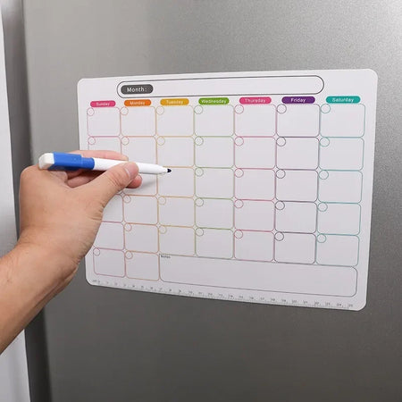 Magnetic Fridge Calendar Planner - Monthly &amp; Weekly Whiteboard