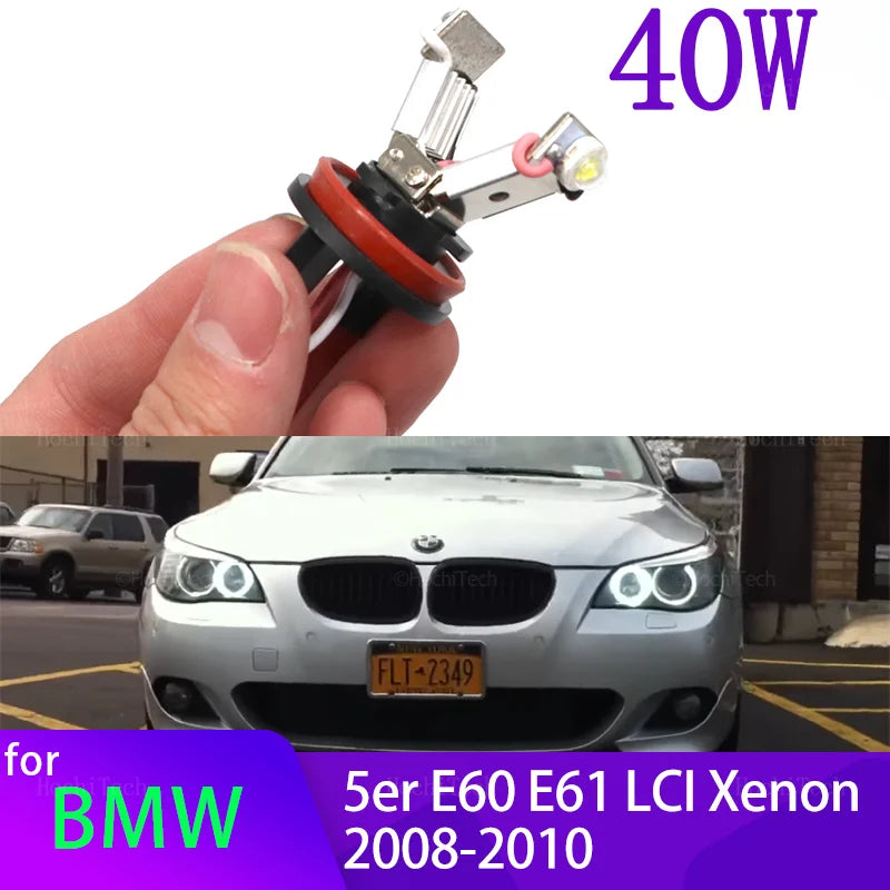 LED angelų akys žiedų lemputės 40W BMW 5 serijai E60 E61 LCI