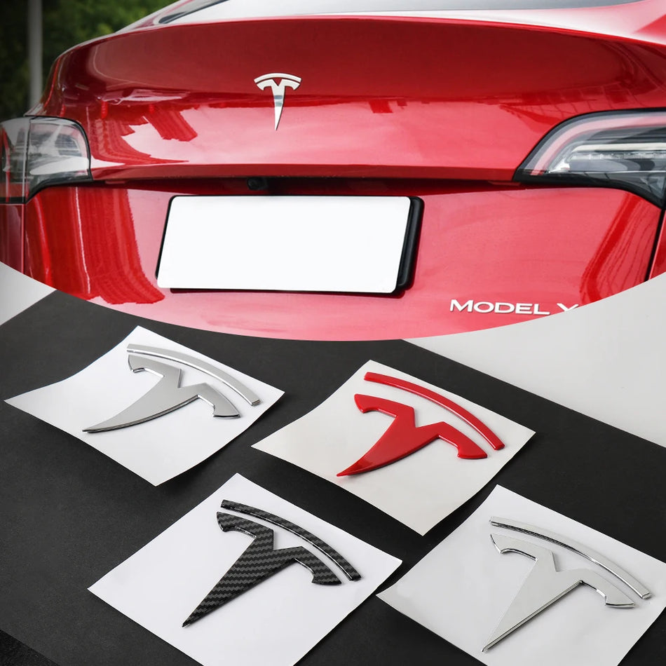 3D ABS Araba Gövde Kaputu Bagaj Dekorasyon Çıkartması Rozeti Tesla Model 3 Model Y için