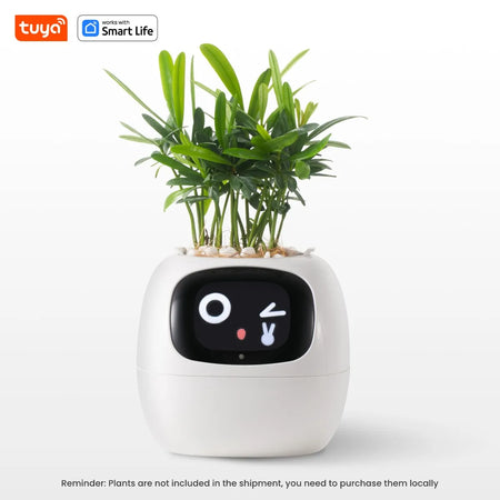 Tuya Ivy Smart Planter with AI Sensors and 49 Expressions White