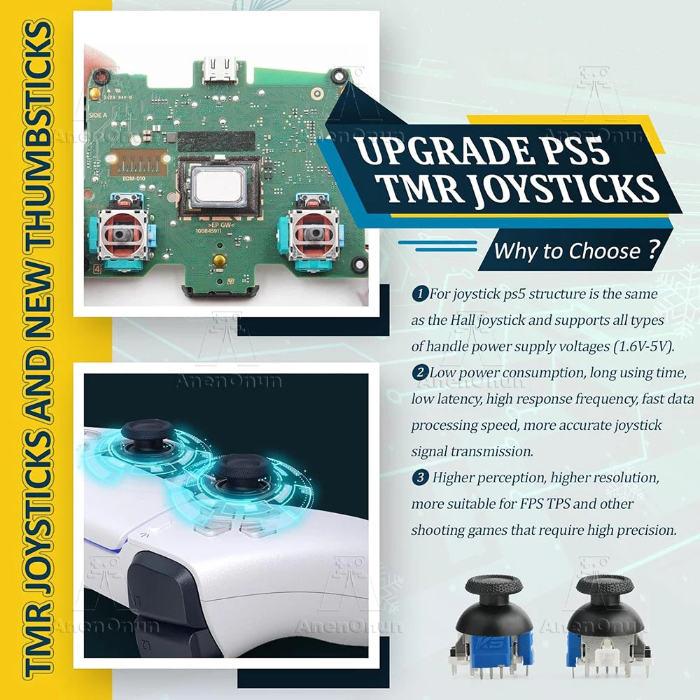 TMR Electromagnetic Joystick No-Drift Upgrade for PS5 Controller