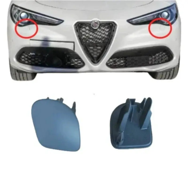 Headlight Washer Jet Nozzle Covers ABS for Alfa Romeo Stelvio by InterCyprus Trading Ltd