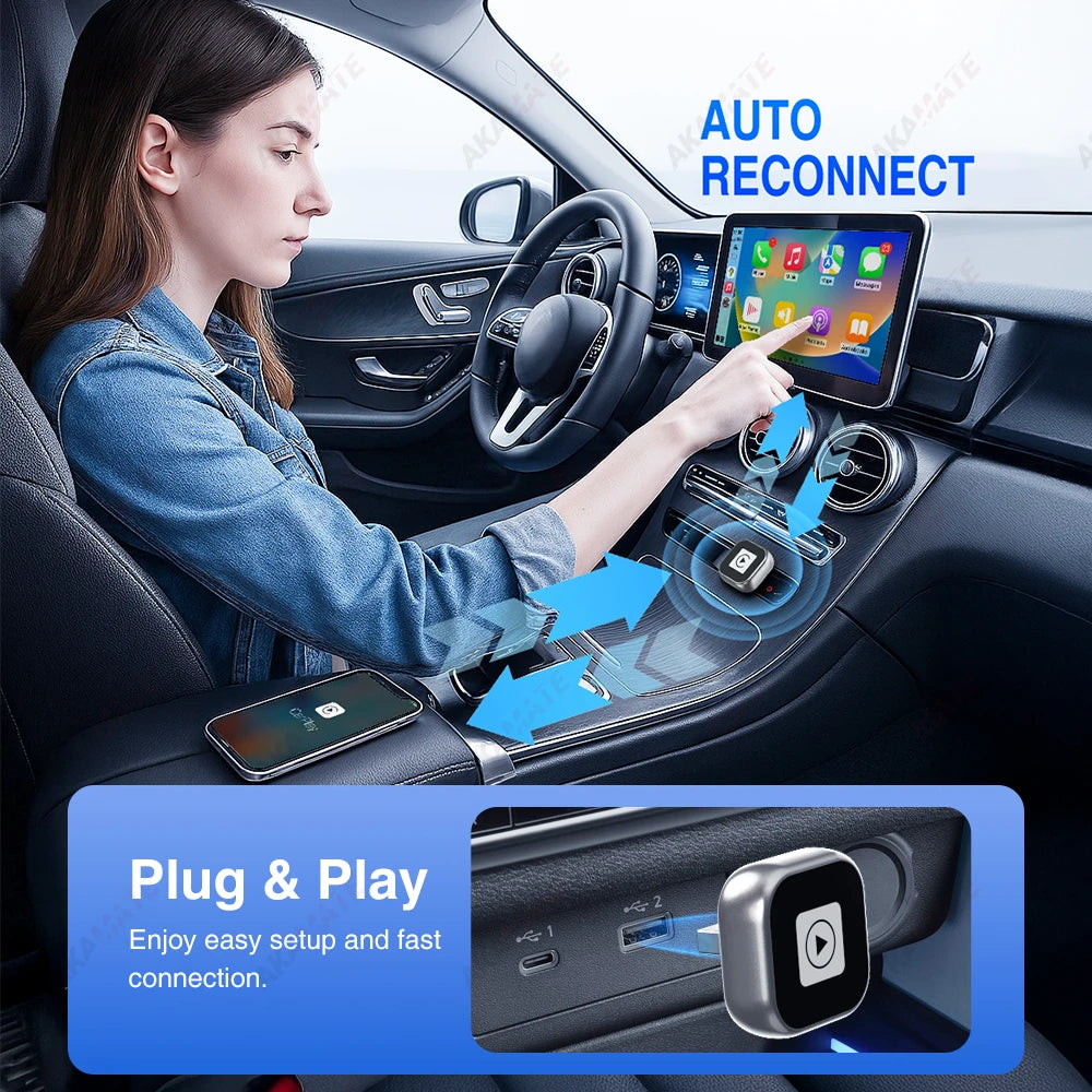 CarPlay Adapter Wireless Android Car Dongle - 2in1 Plus
