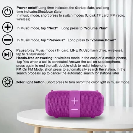 TG667 Outdoor Portable Dual Bluetooth Speaker with RGB and Subwoofer