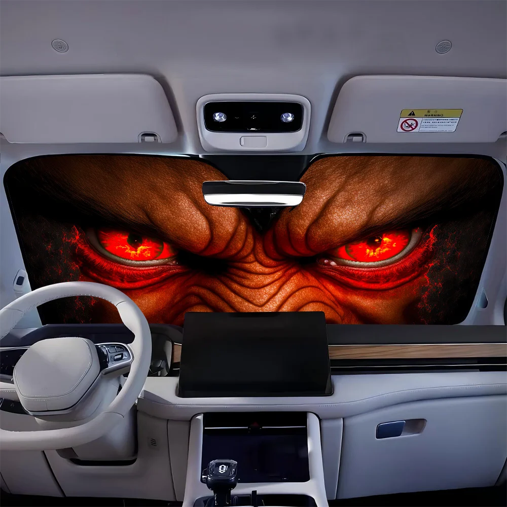 Horror Devil Eyes Foldable Car Sunshade - UV Protection Windshield Shield z6