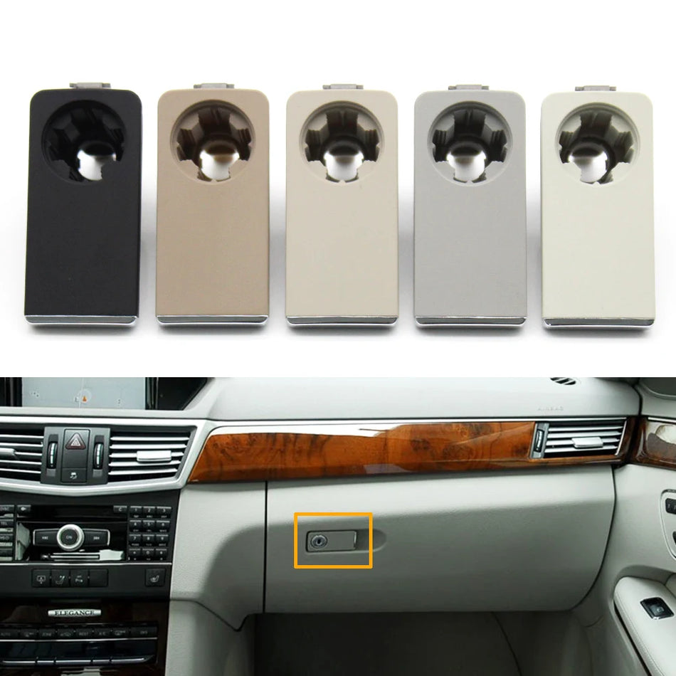 Dashboard Glove Box Lid Cover With Chrome Latch for Mercedes-Benz W212 W207 Models 2009-2015