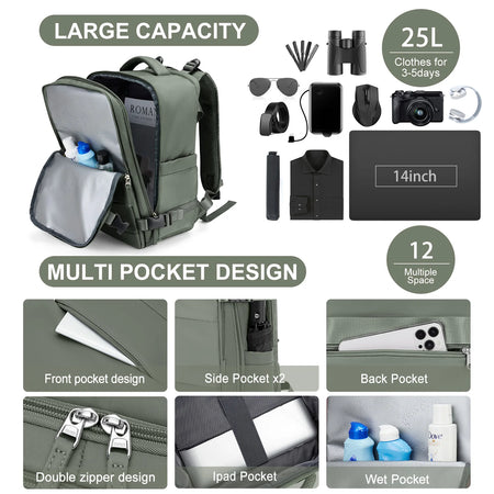 Anti Theft Cabin Travel Backpack &ndash; Ultra Lightweight