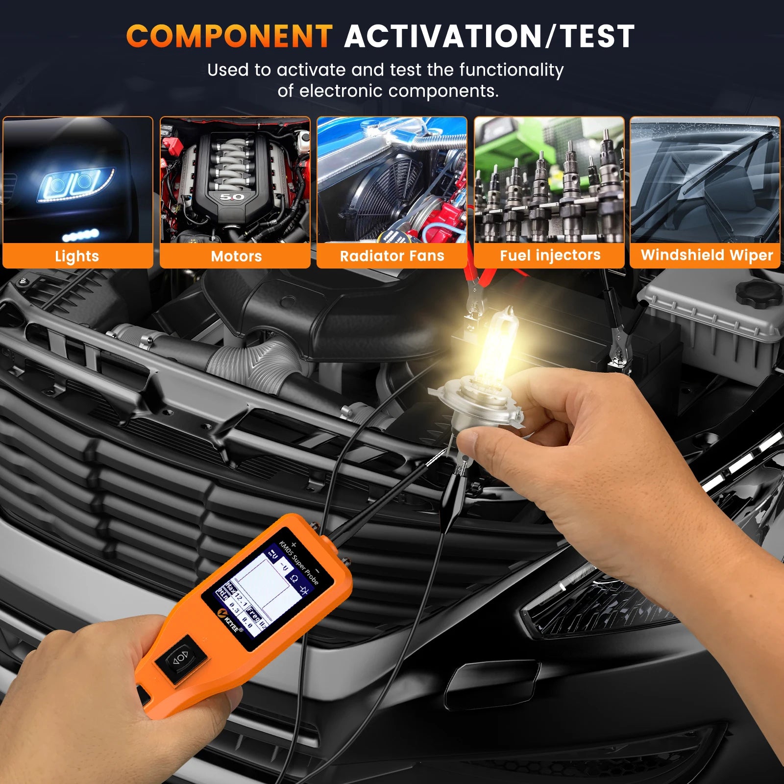 KZYEE KM05 &ndash; 12V/24V Automotive Circuit Diagnostic Tool