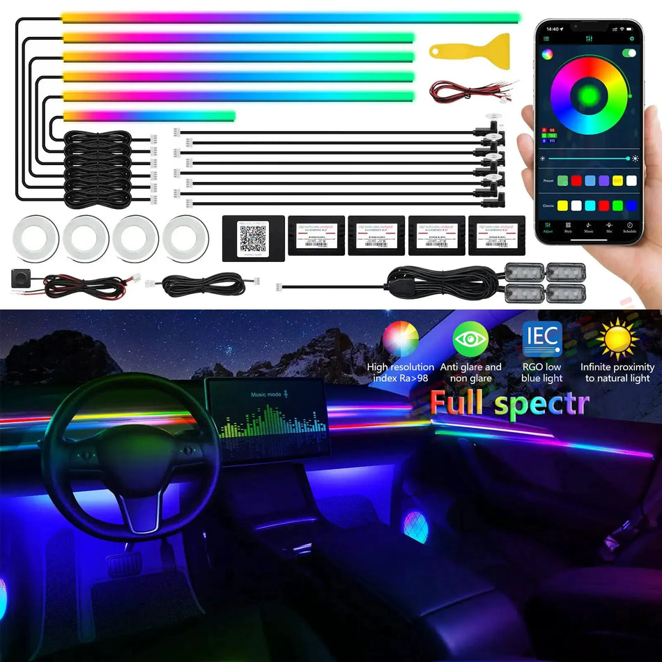 Wireless Bluetooth Acrylic LED Ambient Lights for BMW F30 G30 Nissan by InterCyprus Trading Ltd