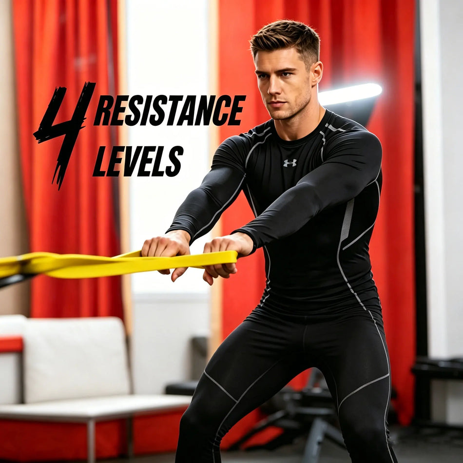 Vollkörper-Powerband-Set für Home-Workouts mit Klimmzugseil und Stange