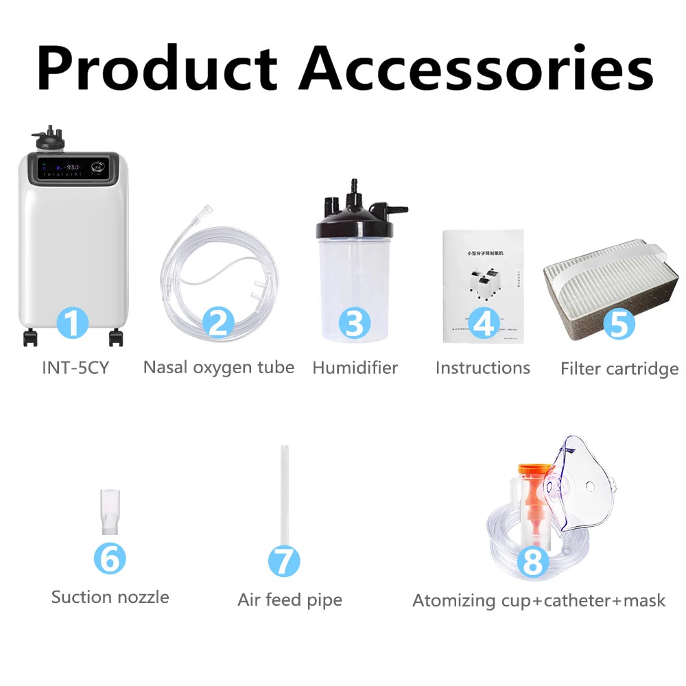 5L Portable Oxygen Concentrator With Atomizer &ndash; For Elderly