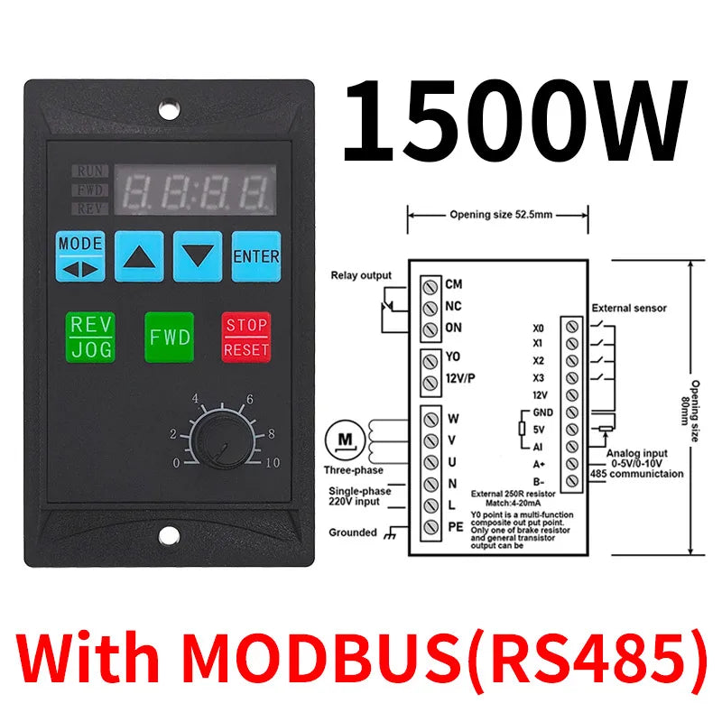1.5KW Frequency Converter Inverter &ndash; RS485 Motor Driver MCU 1500W