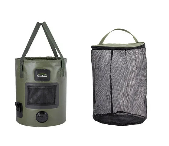 25L Portable Foldable Bucket &ndash; Waterproof Outdoor Water Storage mud green with bag
