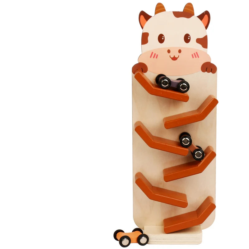 Gliding Car &ndash; Wooden Toy For Hand Eye Coordination NB280C2-Cattle