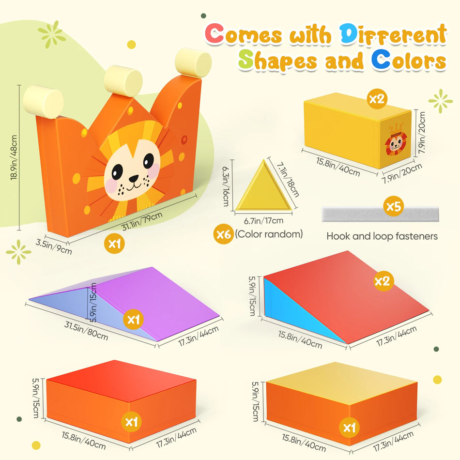 Lejon-tema skumklättringsblock för motoriska färdigheter väg