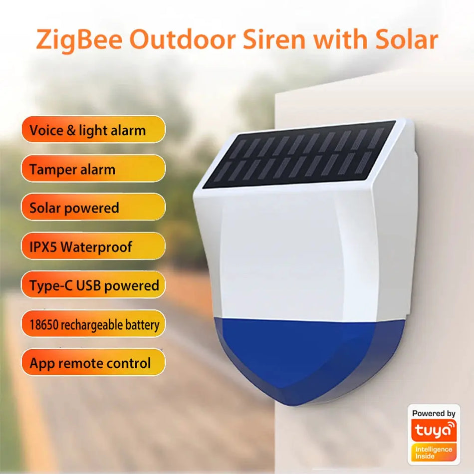 Tuya Zigbee Ev Güvenlik Sistemi için Akıllı 95dB Siren Alarm