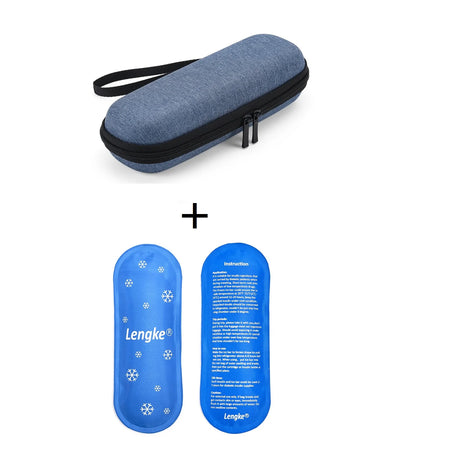Eva Insulin Ice Pack Box - Portable Waterproof Cooler Blue with 2 pack