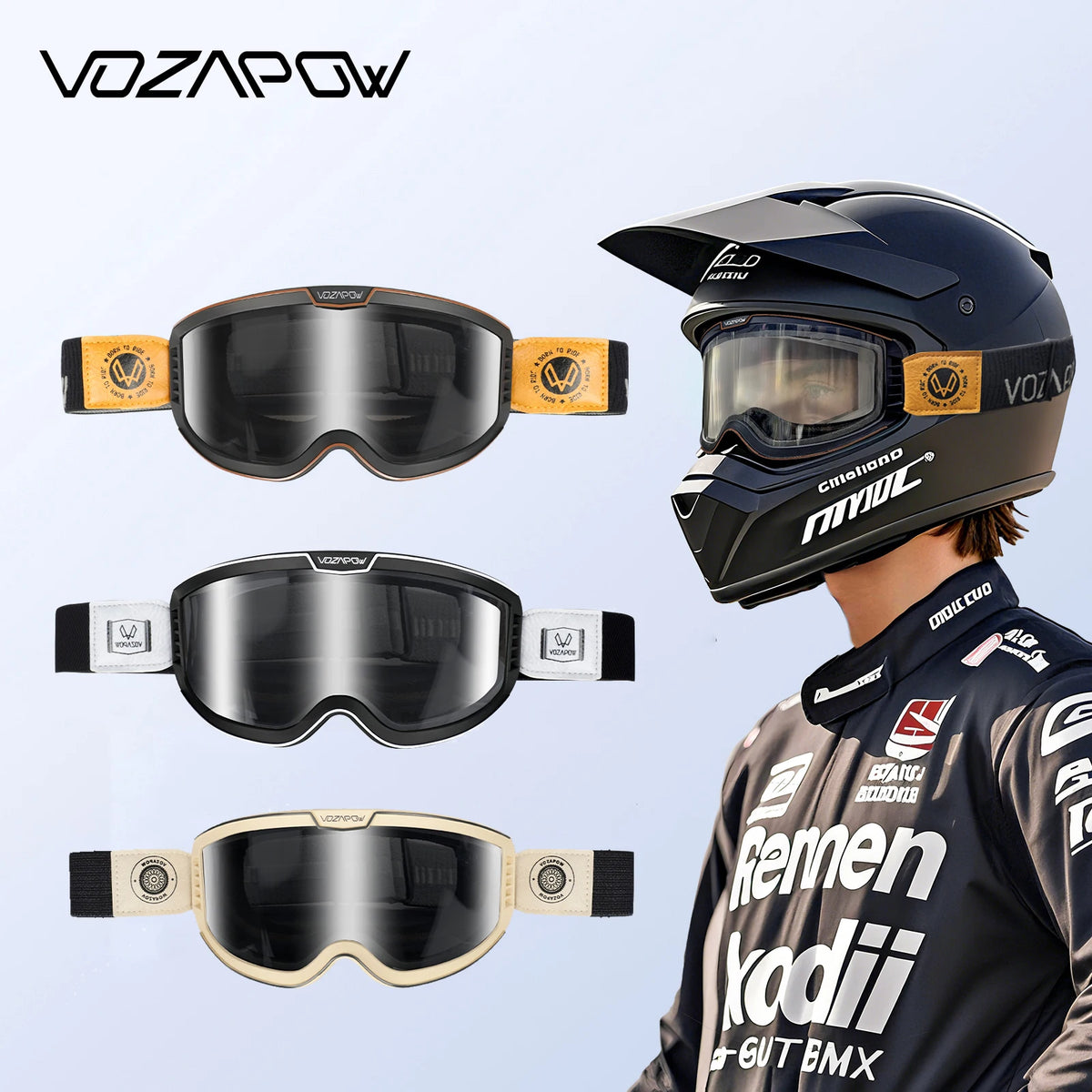 Vozapow Motorcycle Goggles &ndash; Photochromic Anti-Fog Protection