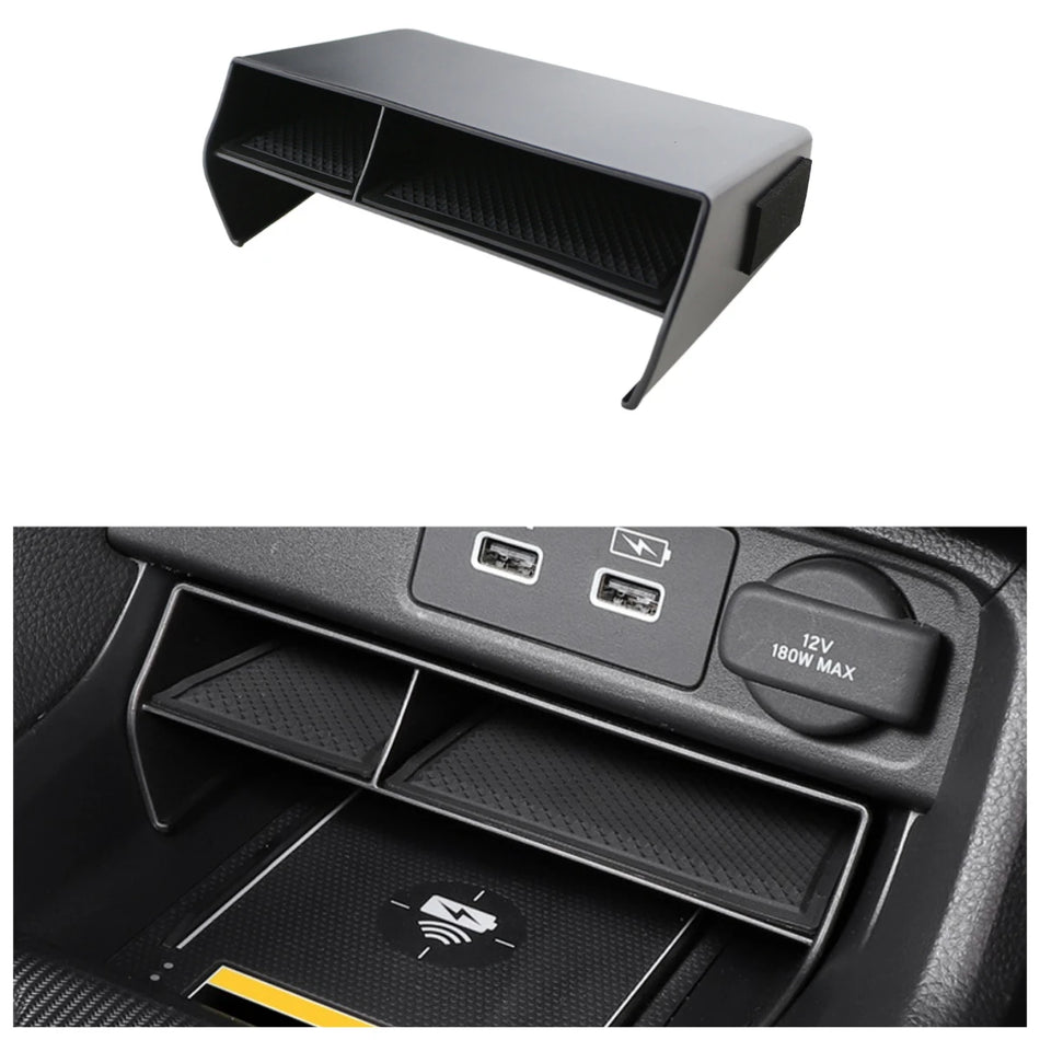 Console Organizer for Honda Civic FE, Two-Layer ABS Plastic Tray, Center Console Storage
