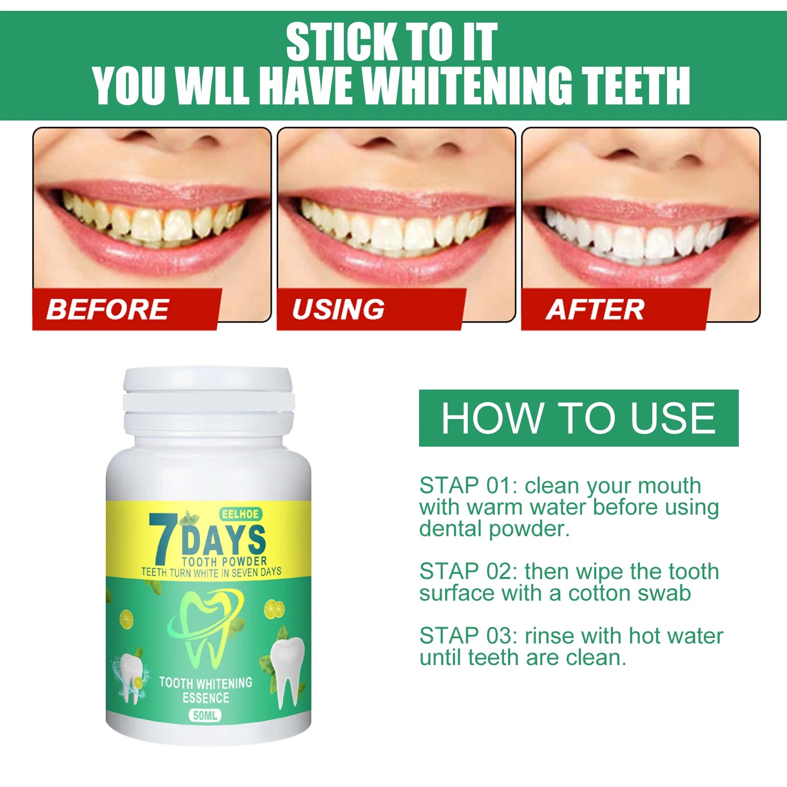 5 Days Whitening Tooth Powder &ndash; Effective Stain Removal for Radiant Smile