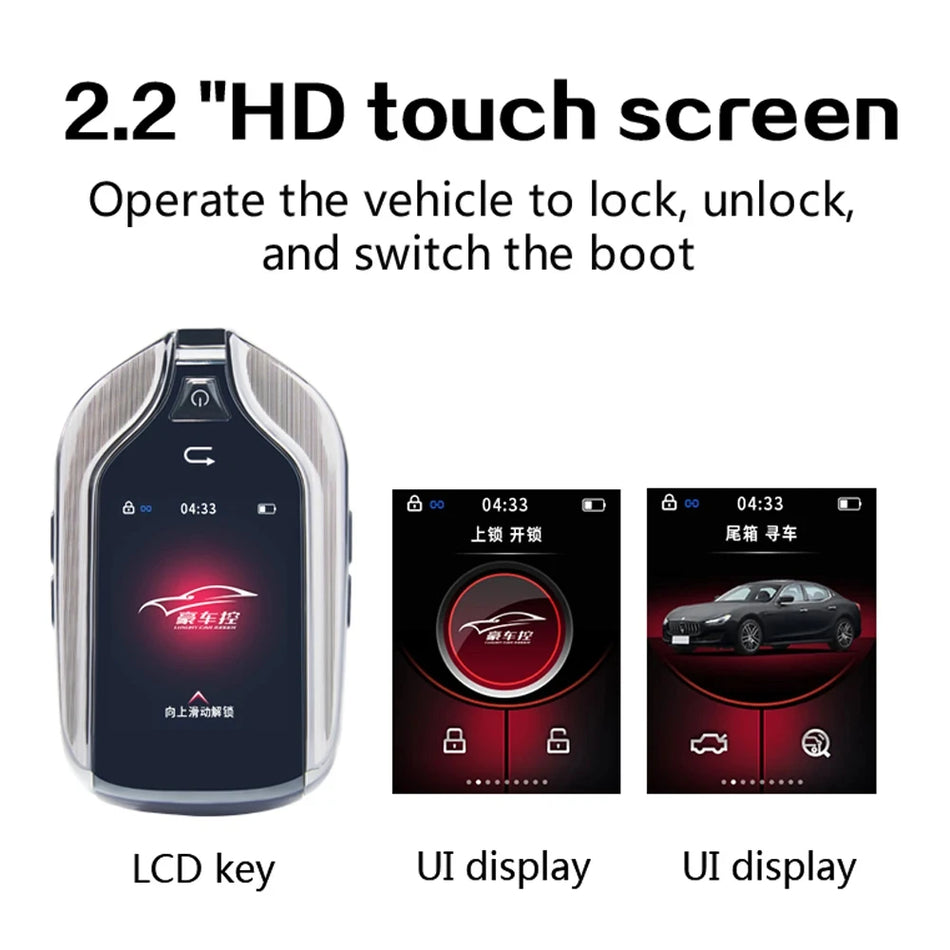 Zmodyfikowany zdalny wyświetlacz kluczyka LCD z kontrolą okien dla BMW MA100 uniwersalny