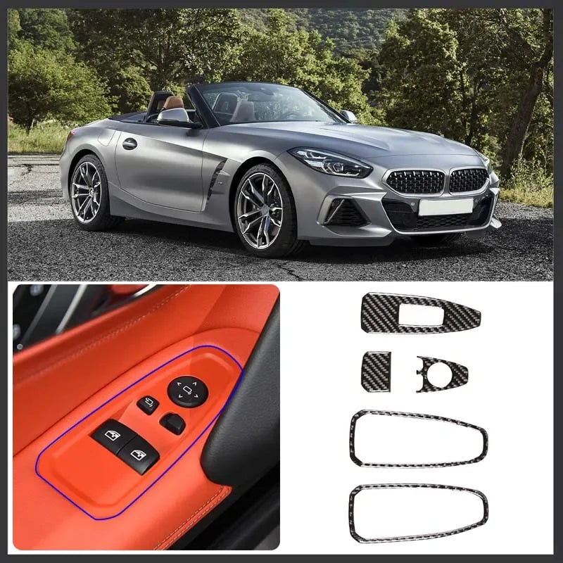 Copertura decorativa in fibra di carbonio per cornice interruttore sollevatore BMW Z4 G29