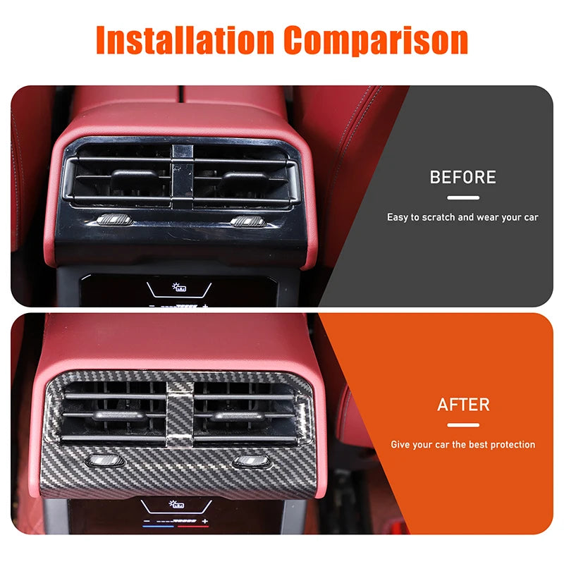 Naklejka na ramkę tylnego wylotu powietrza z włókna węglowego BMW Serii 5 G60