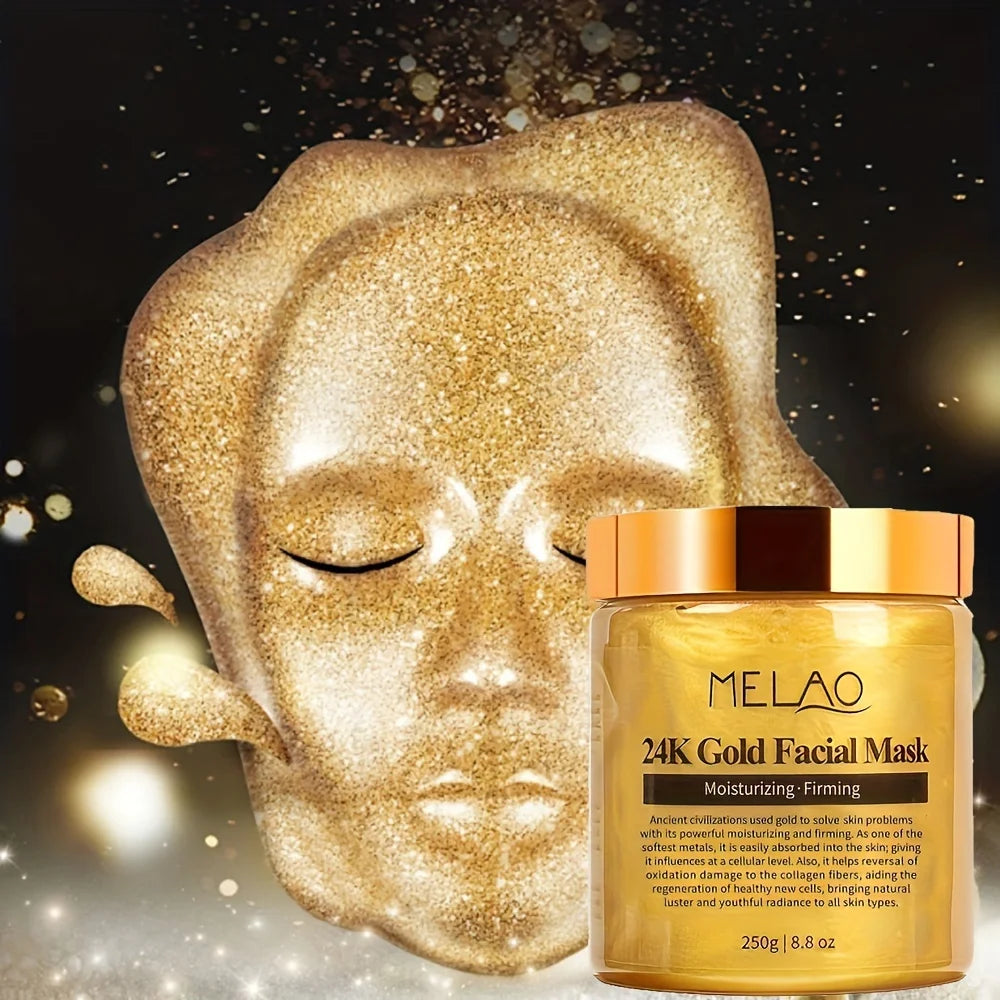 MELAO 24K Gold Face Mask - Anti-Aging, Moisturizing, Collagen Enriched