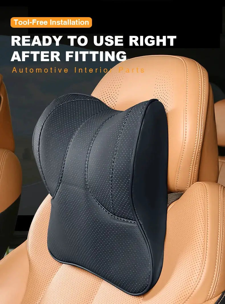 Vtear Universal Car Neck Support Pillow Memory Foam Headrest Cushion Slow Rebound PU Perforated Breathable Interior Accessories by InterCyprus Trading Ltd