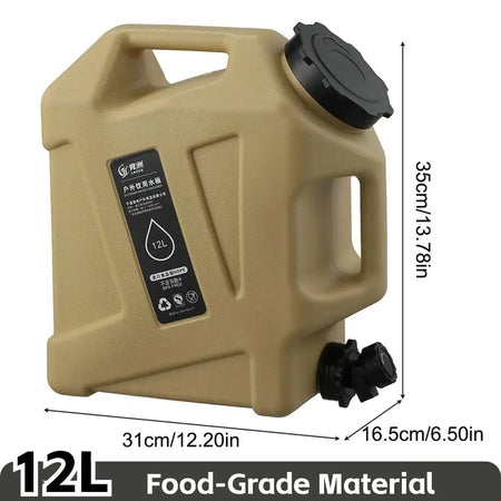 10L Large Capacity Outdoor Camping Water Bag With Faucet 12L